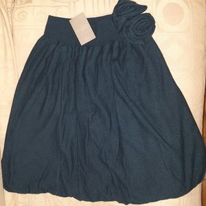 Anthropologie Blue Wool Skirt